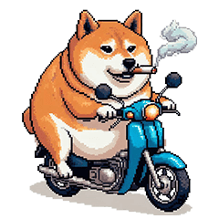 Pixel art bad fat shiba dog 2