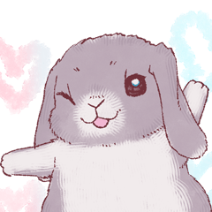 Rabbit Moko with hearts