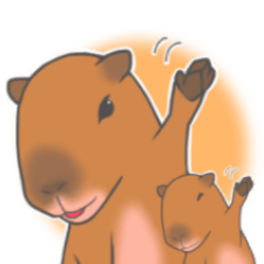 (No text)Cute Capybaras