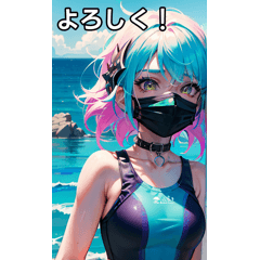 summer sea mask swimsuit girls