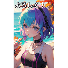 Autumn seaside swimsuit girl