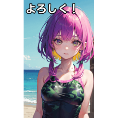 Midsummer sea camouflage swimsuit girls