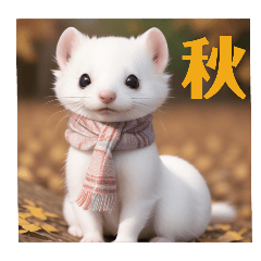 AI 白いフェレットのちーちゃん⑥