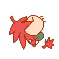 秋のかわいいシンプルなスタンプ