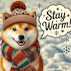 Cute Shiba Inu Winter Stickers