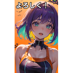 Colorful Halloween swimsuit girls