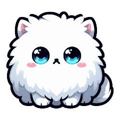 [For arrangement] fluffy white cat