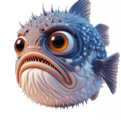 Pufferfish Ugly Face Sticker