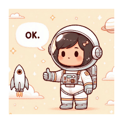 Astronaut-san stamp