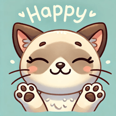 Cute Siamese Cat Emotion Stickers