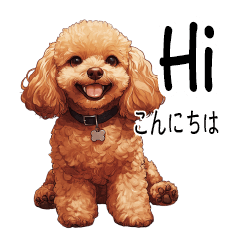 Toy poodle greeting stickers