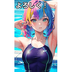 Summer vacation pool swimsuit girls