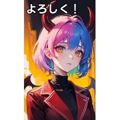 colorful devil style girl