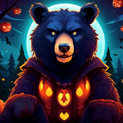 happy halloween black bear kikki