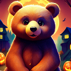 happy halloween bear kikki