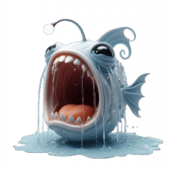 Anglerfish Exaggerated Emoji Sticker