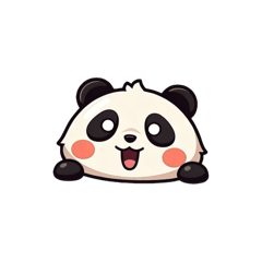 Black white cute panda