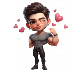 Buff Guy Flirting Stickers