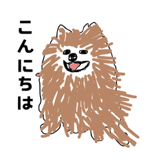 Pomeranian greeting sticker