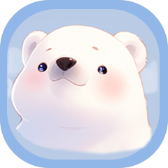 Cute white bear sticker.