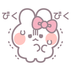 Pink ribbon rabbit sticker 7