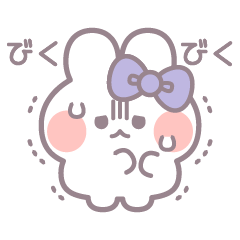 Purple ribbon rabbit sticker 7