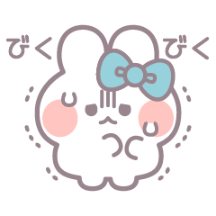 Light blue ribbon rabbit sticker 7