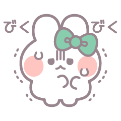 Green ribbon rabbit sticker 7