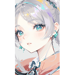 silver haired girl is cute