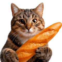 Bread-Loving Cat