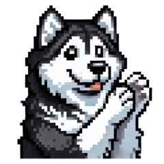 Alaskan Malamute Pixel Dog