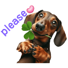 Dachshund with a clover