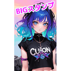 Cool color rock punk girl