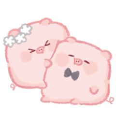 Potepotekobuta-chan Love Love Sticker