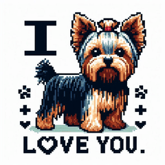 Pixel Yorkshire Terrier Stickers @SFW