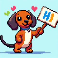 Pixel Dachshund Stickers@SFW