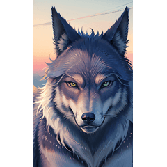 realistic blue wolf