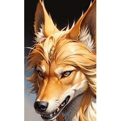 cool golden wolf