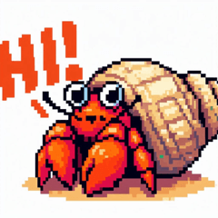 Pixel Hermit Crab Stickers @SFW