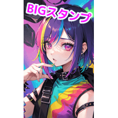 colorful rock punk girl sticker