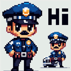 Pixel Police Officer Stickers @SFW