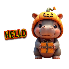 Baby pygmy hippo, moo duangg Halloween 2