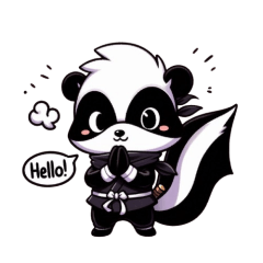 Cute ninja skunk sticker 001