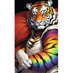 cute rainbow tiger