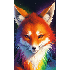 cute rainbow fox