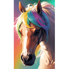 cute rainbow horse