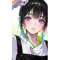 rainbow colored girl sticker