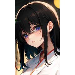 long black hair girl sticker