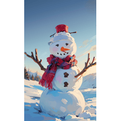 cold winter snowman