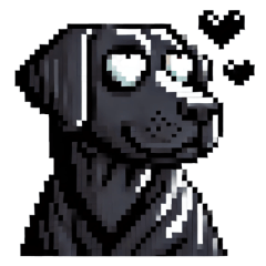 Labrador Retriever Black Pixel Dog